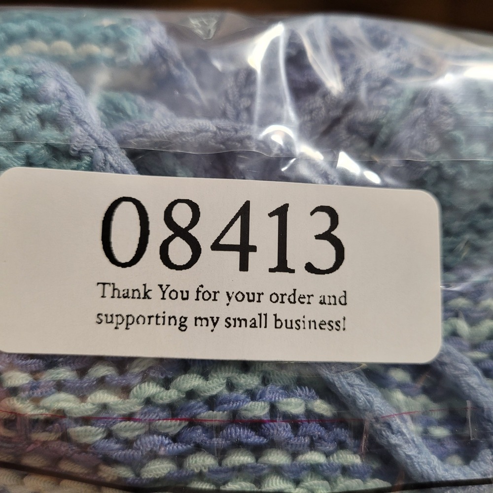 Carolyn Taylor Striped Crochet Tank Top‎ Womens Medium Blue Sleeveless Beaded - Picture 8 of 8